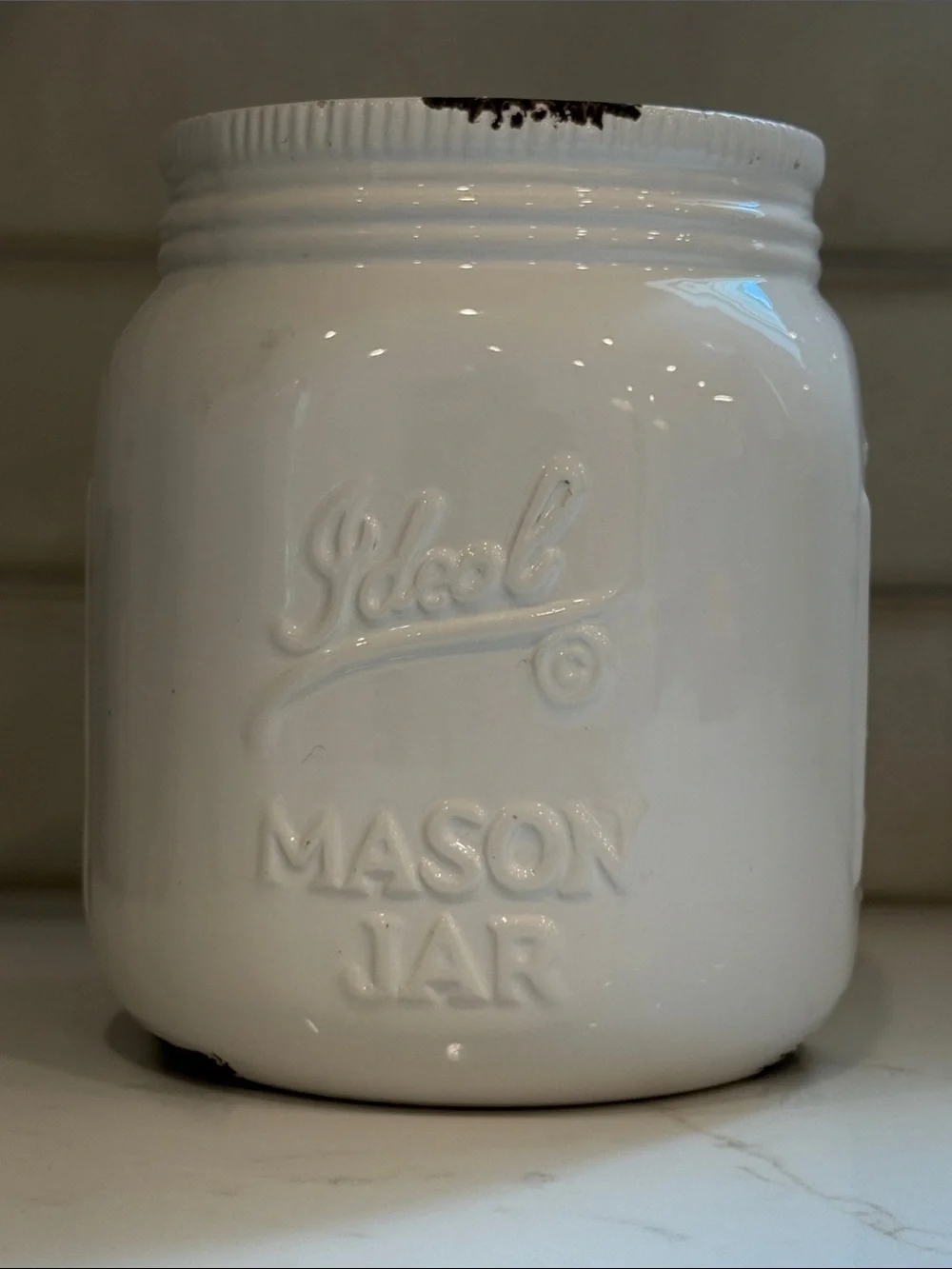Apropos Home Collection Mason Jar Ceramic Utensil Crock Utensil Holder Antique